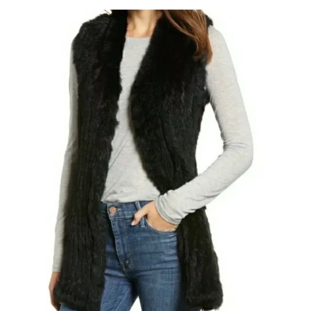 Real rabbit fur vest